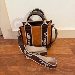 Wrangler Brown and Tan Crossbody Bag with Vintage look